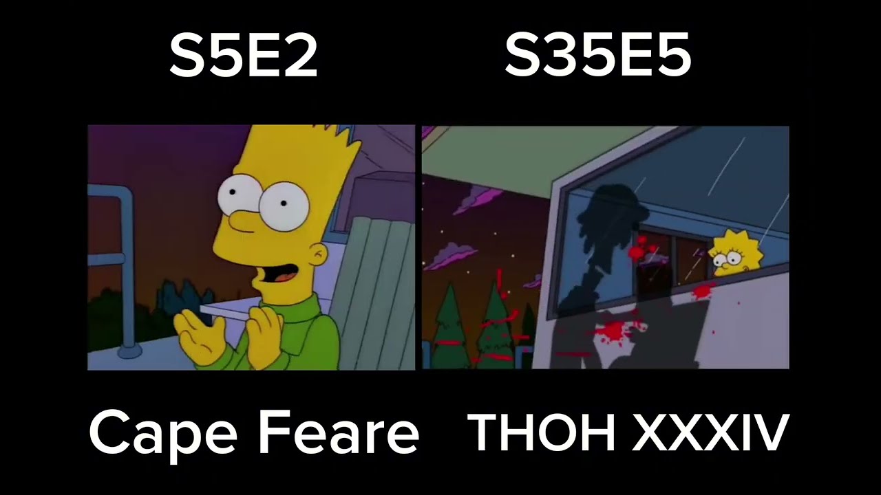 The Simpsons Cape Feare/Treehouse of Horror XXXIV Comparison