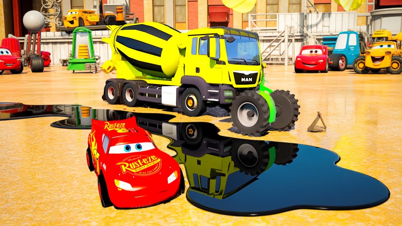 Monster Flatbed Truck Challenge Cars vs Potholes #2 in BeamNG.Drive