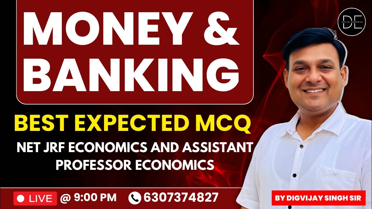 MONEY AND BANKING MOST EXPECTED  MCQ || NET JRF ECONOMICS || ASSISTANT PROFESSOR ECONOMICS ||