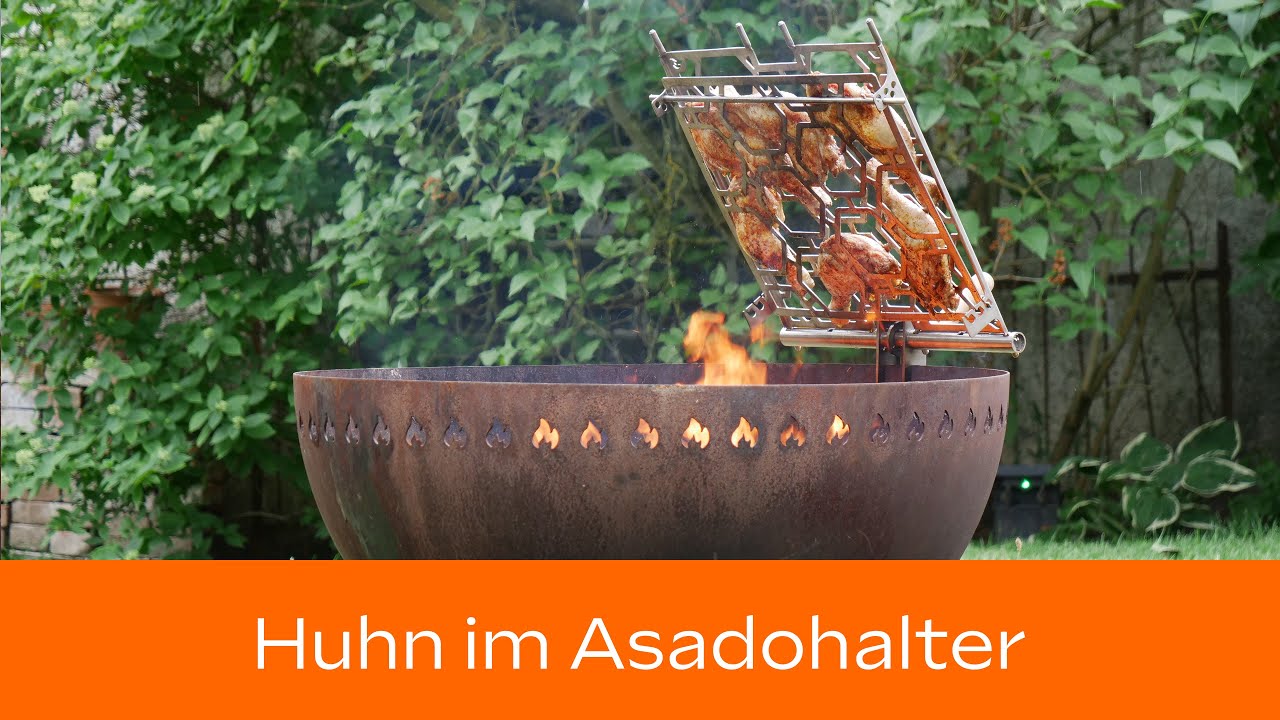 Denis grillt! #Grillrostkantine - H&auml;hnchenschenkel im Asadohalter!