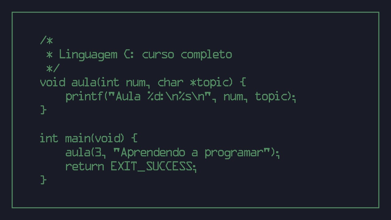 [LINGUAGEM C] Aula 3: Aprendendo a programar