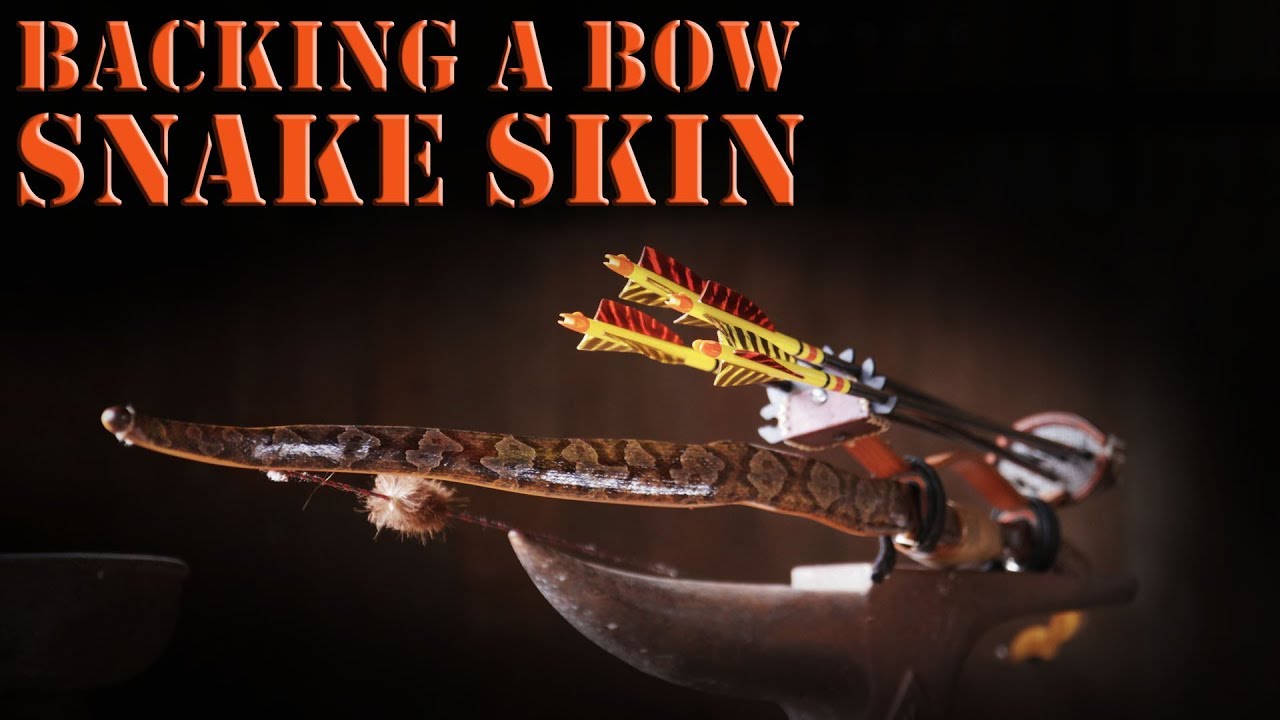 Recurve bow building - how to back a bow with snake skin