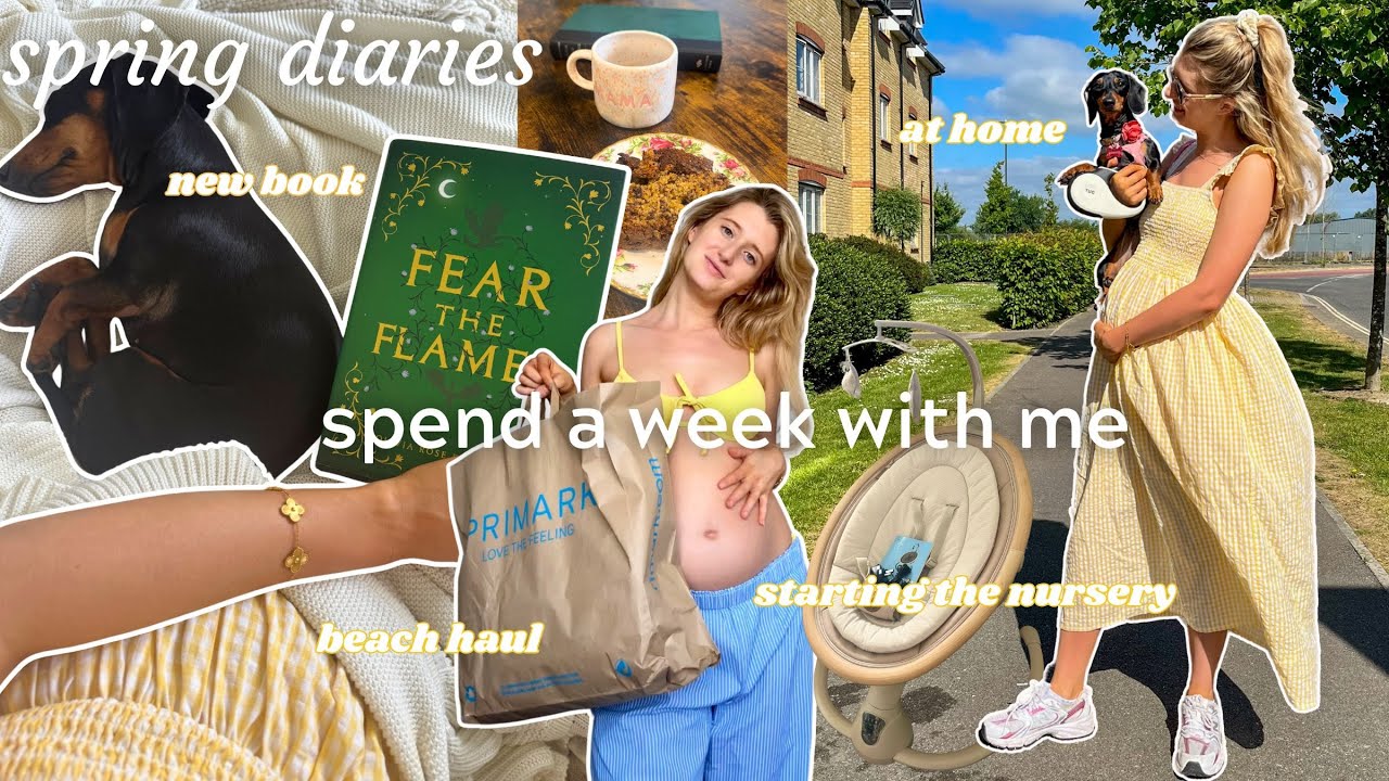 WEEKLY VLOG~ 🌸🏖️📖 spring days at home, reading, beach haul, baking, nursery & more!