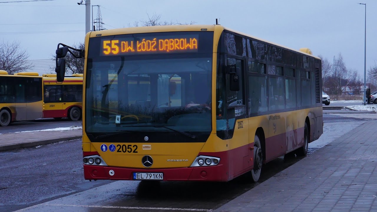 MPK Łódź linia 55 Dw. Łódź Dąbrowa - Retkinia Kusocińskiego - Mercedes Conecto 628 LF