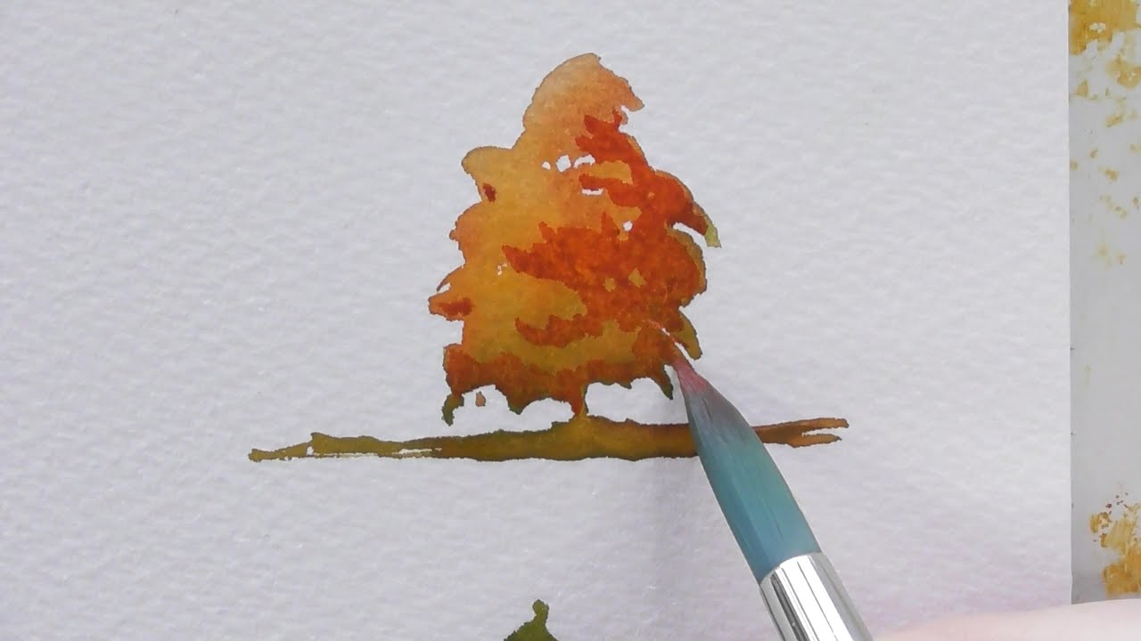 Short study of trees, watercolour tutorial
