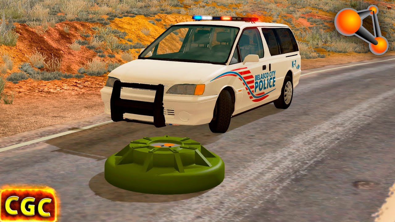 Driving down the road with mines BeamNG Drive