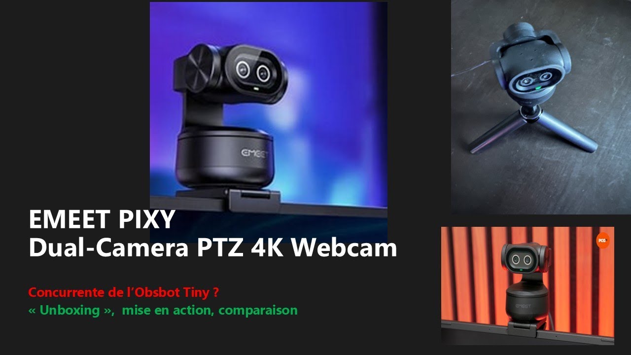 EMEET PIXY Caméra PTZ PIXY Double Caméra 4K Alimentée par IA
