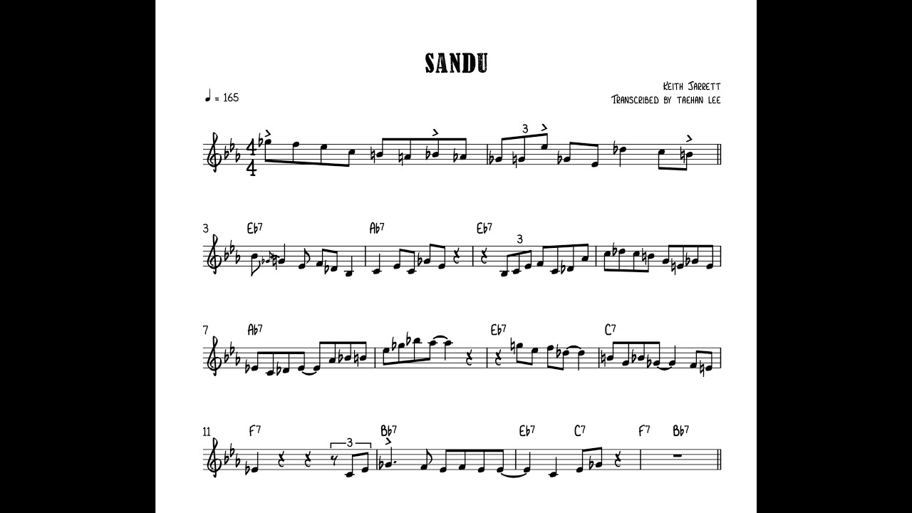 Sandu - Keith Jarrett piano solo transcription