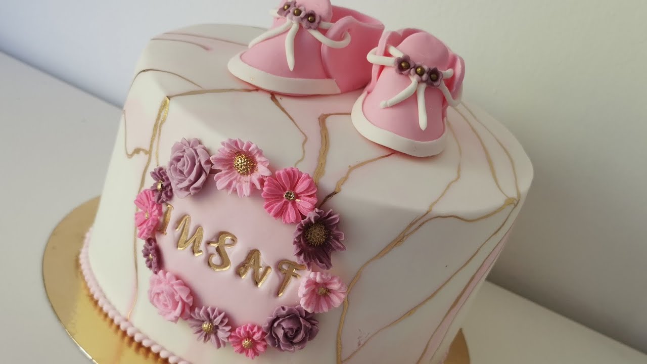 كيك ديزاين للعيد ميلاد أو عقيقة بنت 👼🎂مع بزاف ديال نصائح🥳