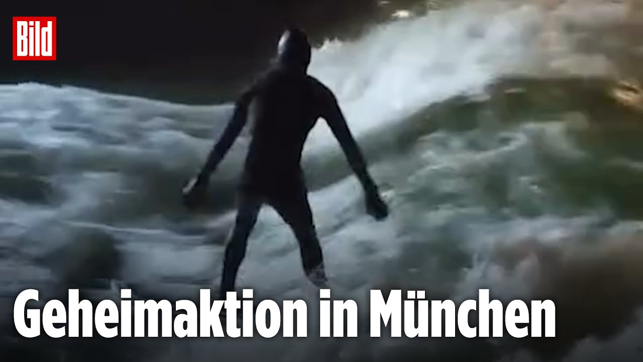 M&uuml;nchen: Surfer erwecken legend&auml;re Eisbachwelle wieder zum Leben