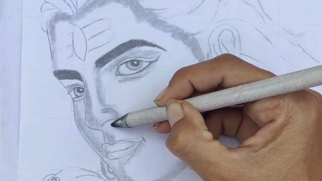 Mahadev Drawing shading//how to draw Mahadev Drawing 🙏