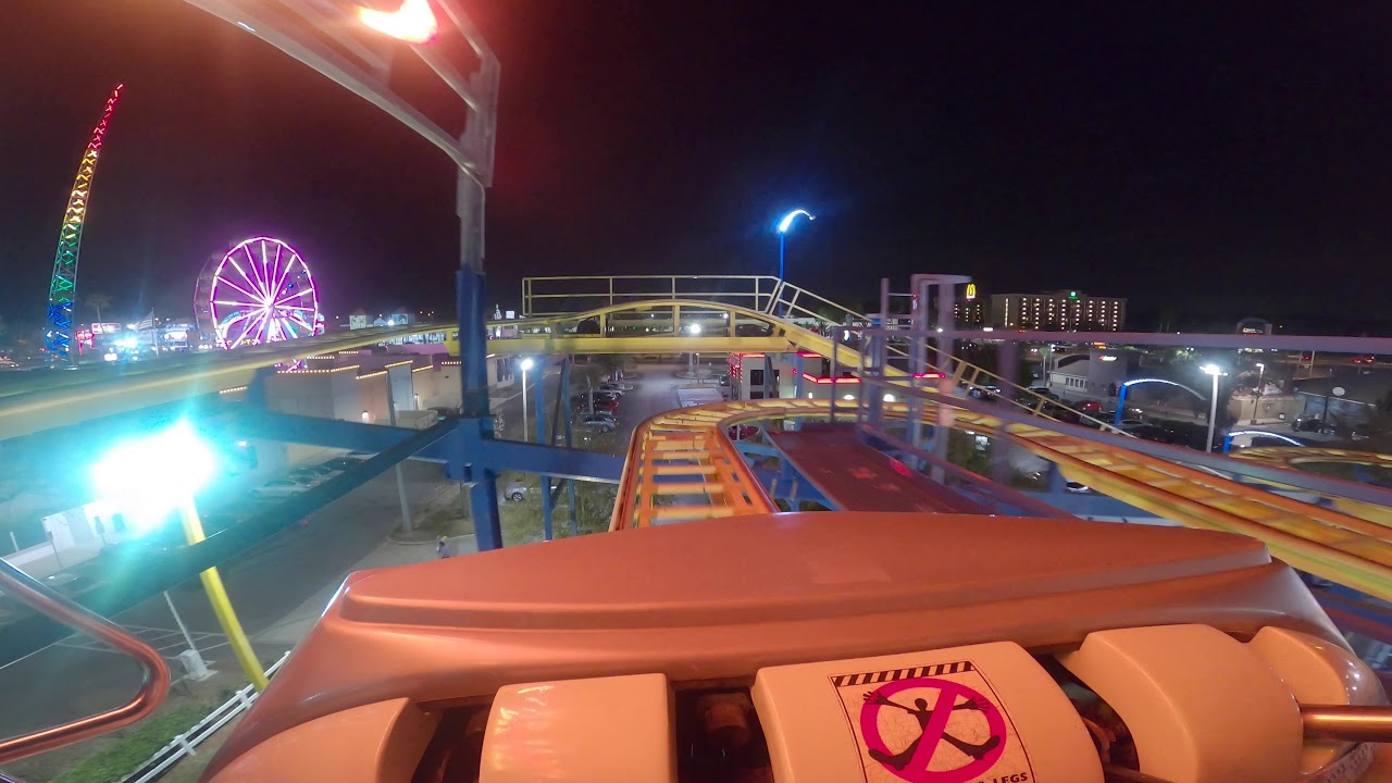 Galaxy Spin Nighttime POV at Fun Spot Orlando Florida