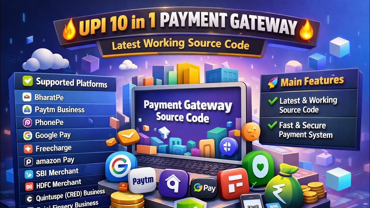 New UPI Payment Gateway Source code Download | Fast UPI Payment, Personal QR + Business QR
