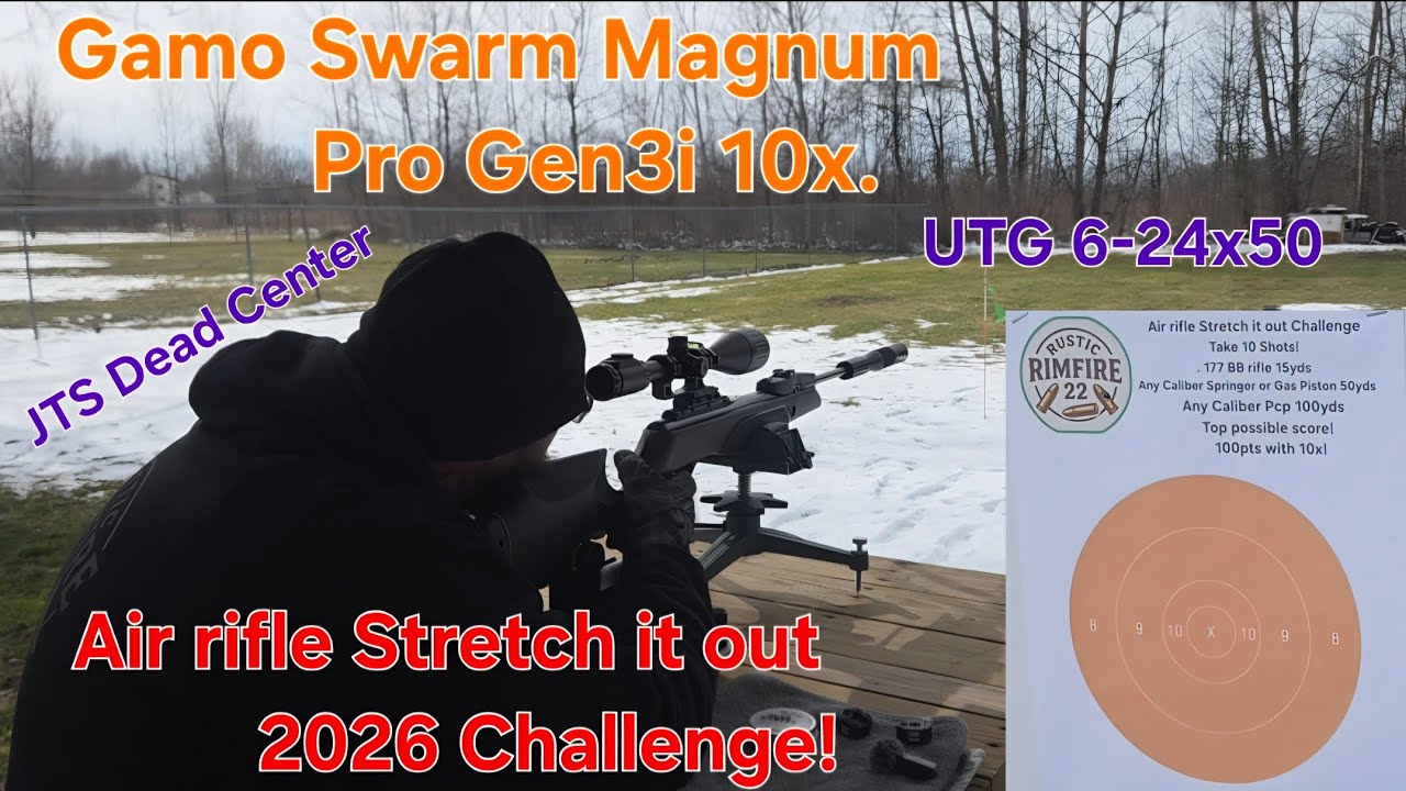NEW Gamo Swarm Magnum Pro Gen3i 10x.  Stretching out to 50yds, JTS Dead Center 21.53gr pellets. 