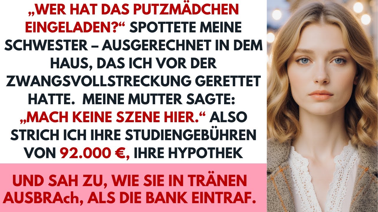 Meine Schwester verspottete mich als „Wartungsmädchen“ – also nahm ich 92.000 € und ihr Haus zurück