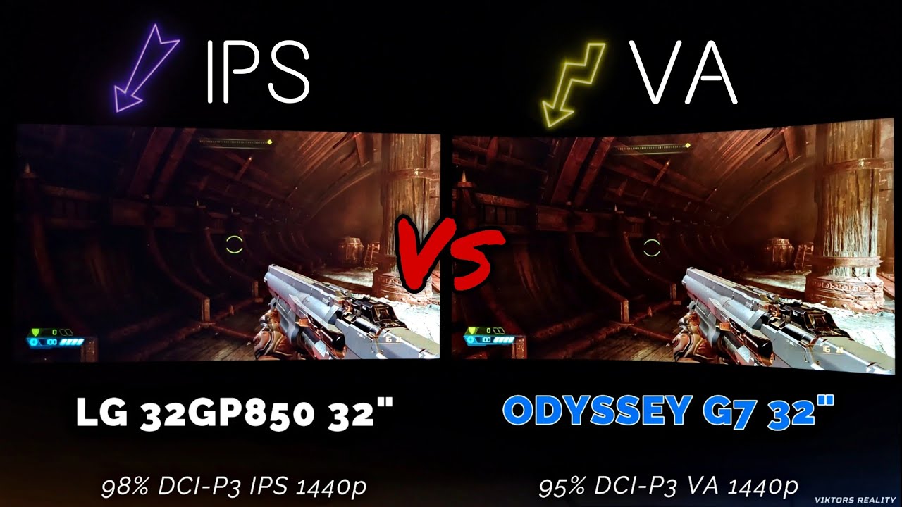 LG 32GP850 против ODYSSEY G7 IPS против VA: анализ глубины изображения