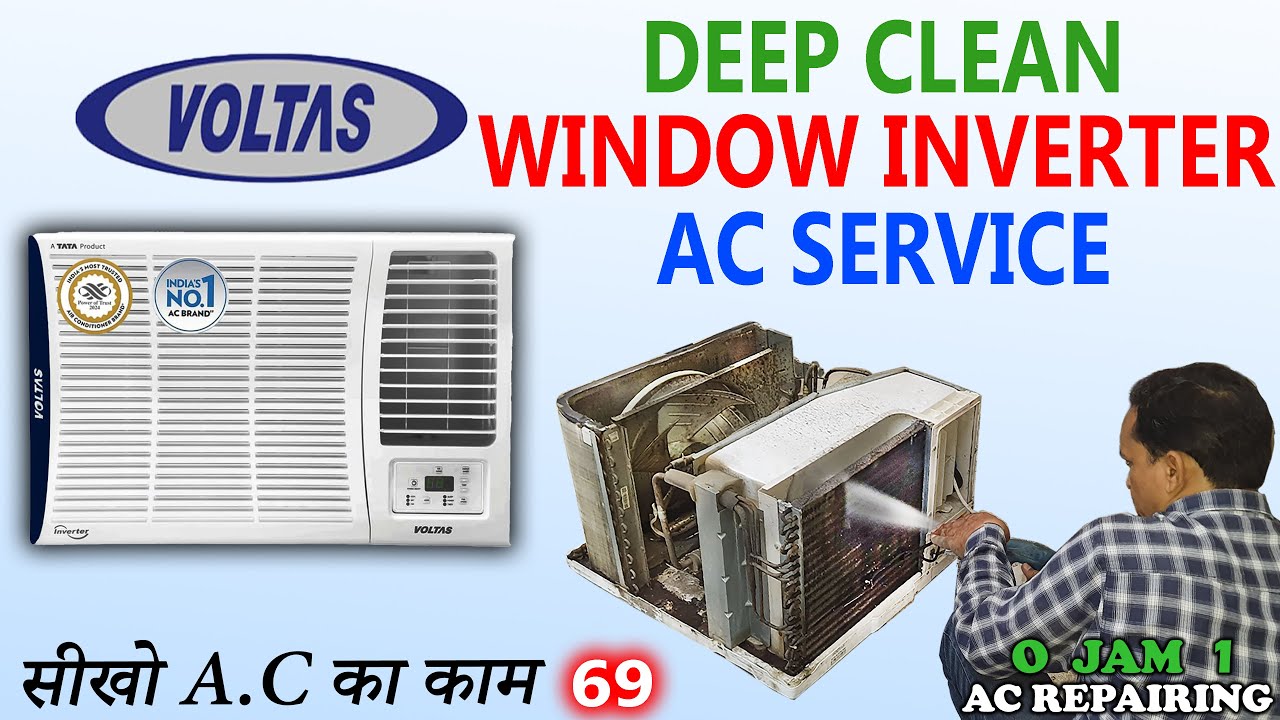 Voltas window inverter ac deep clean Service - Learn Window AC Servicing full process