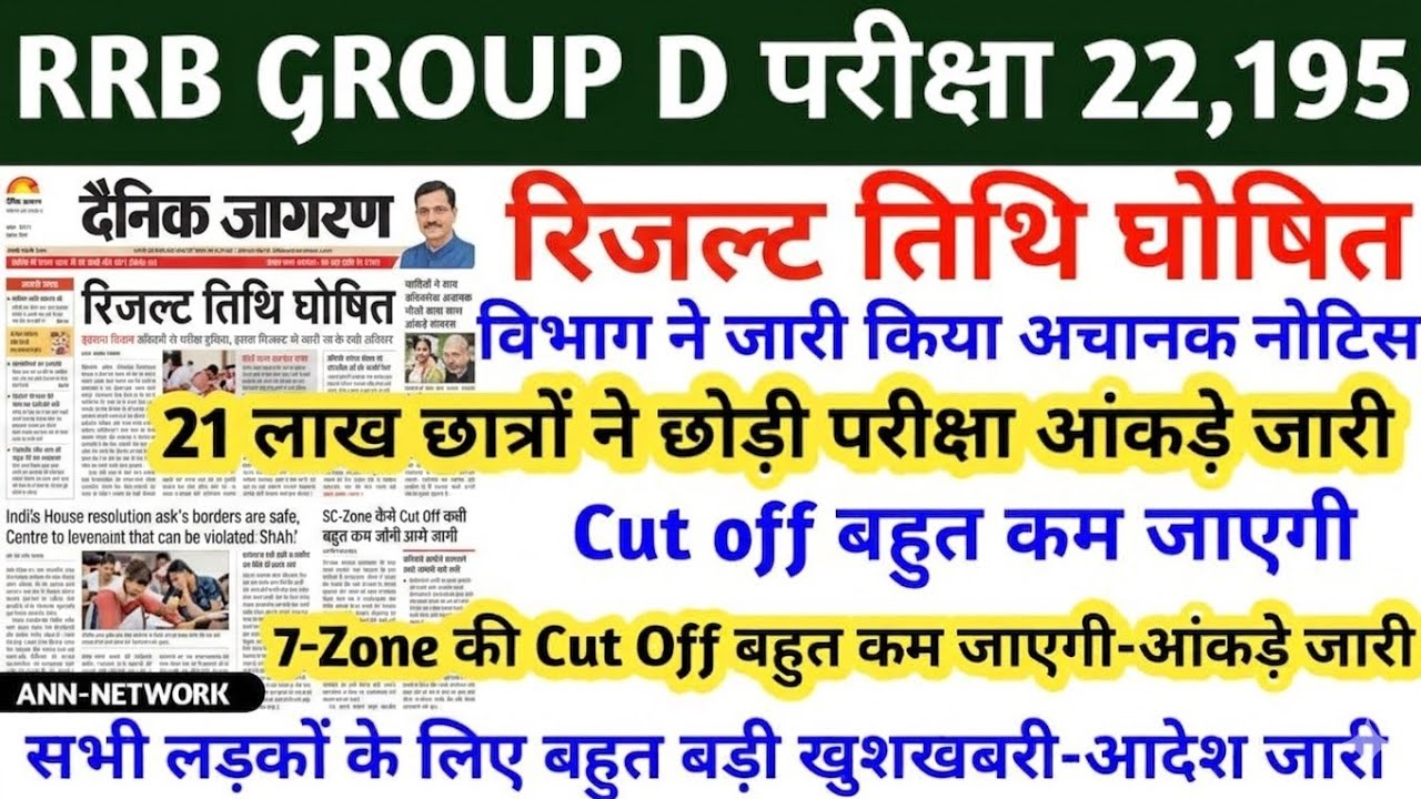 RRB GROUP D LATEST NEWS TODAY | RRB GROUP D CUT OFF 2026 | RRB GROUP D NEWS | RRB GROUP D CUT OFF