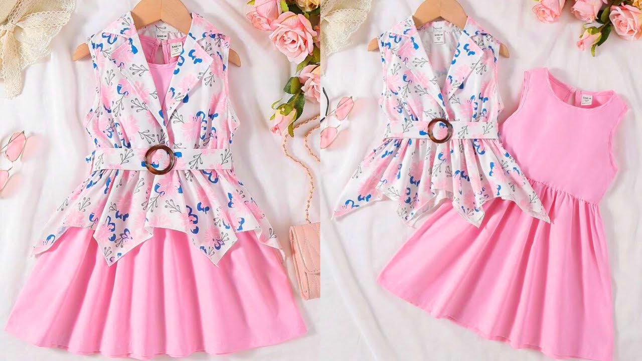 Beautiful & Easy Baby Frock With Belted Vest Jacket Cutting and Stitching | Baby Frock With Jacket