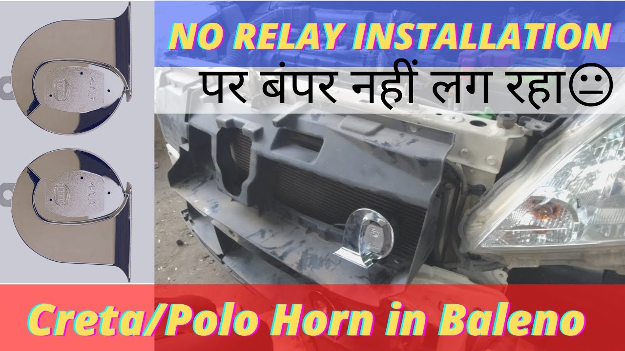 CRETA horn installation in BALENO | Louder than original? Hella chrome trumpet horn 2021