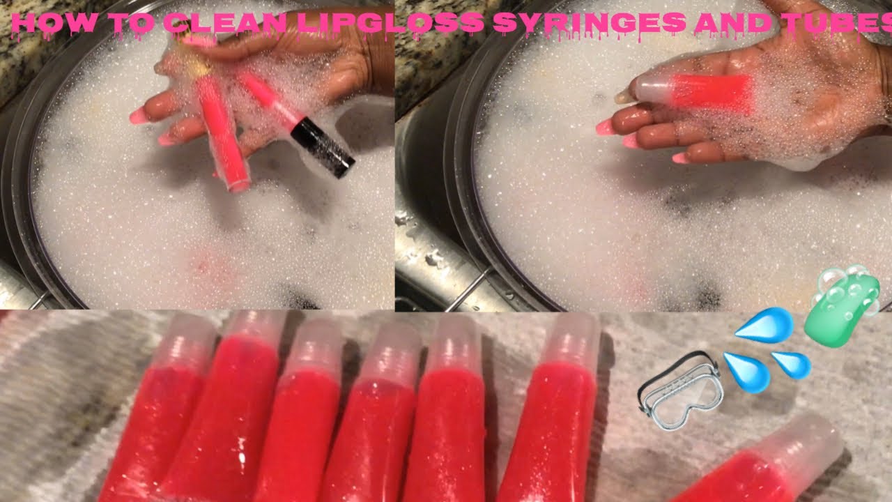 How to clean lipgloss tubes and syringe 🧼| PINK AMOUR BOUTIQUE