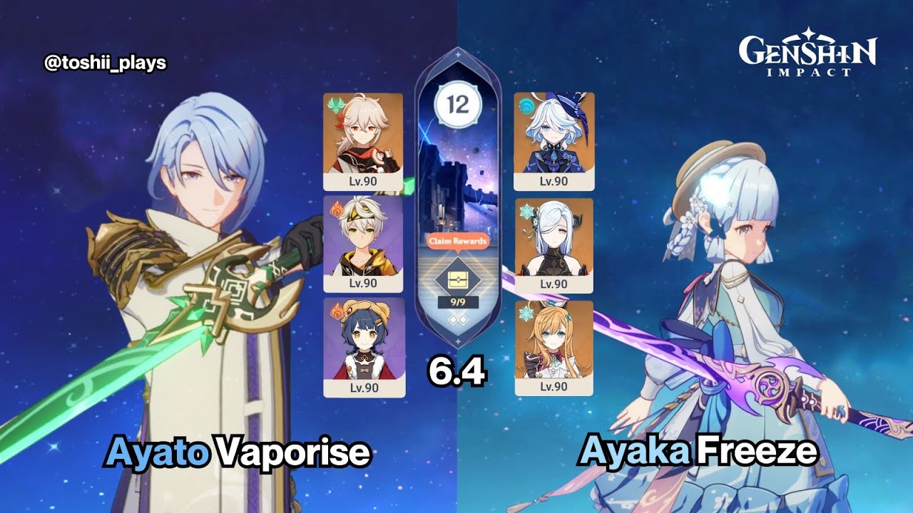 C0 Ayato x C1 Ayaka Spiral Abyss 12 Genshin Impact Luna V