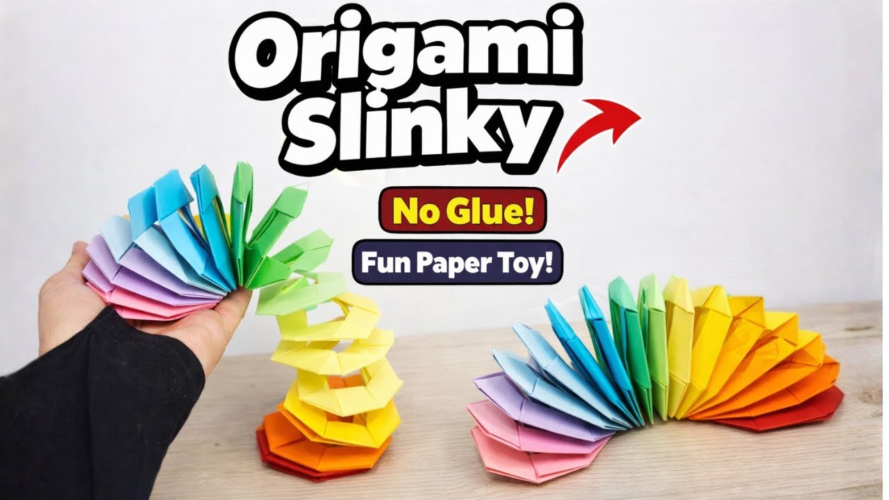 Origami Slinky That REALLY Works!  No Glue