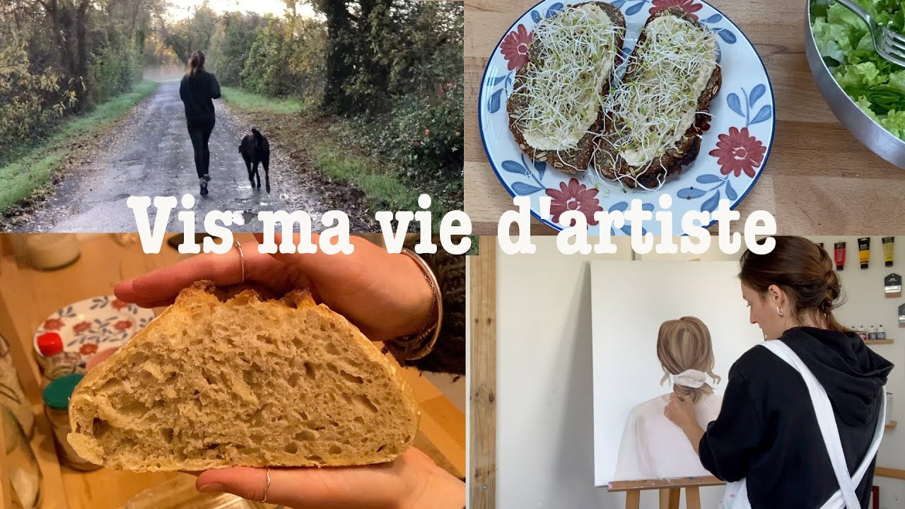 Une journée dans ma vie d'artiste dans la campagne française, peinture, dessin, pain, cuisine...