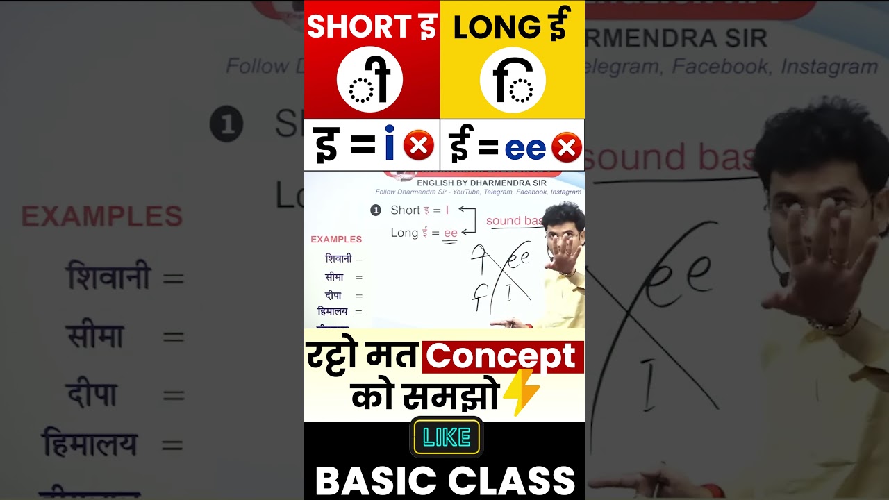 Short इ=i or Long ई =ee | English Writing ✍ Practice | Basic English By Dharmendra Sir