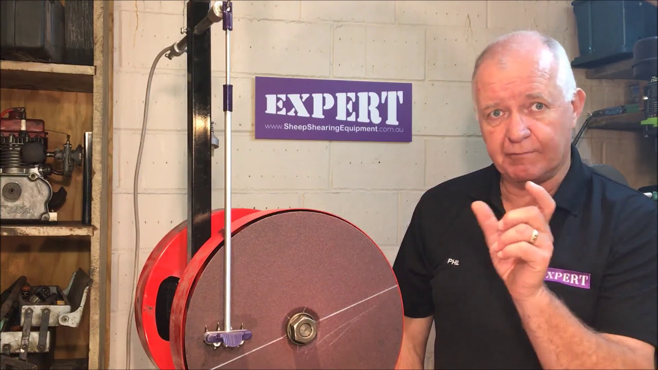 Sheep Shearing Equipment Grinder and EXPERT Pendulum adjustment for grinding shearers cutters.