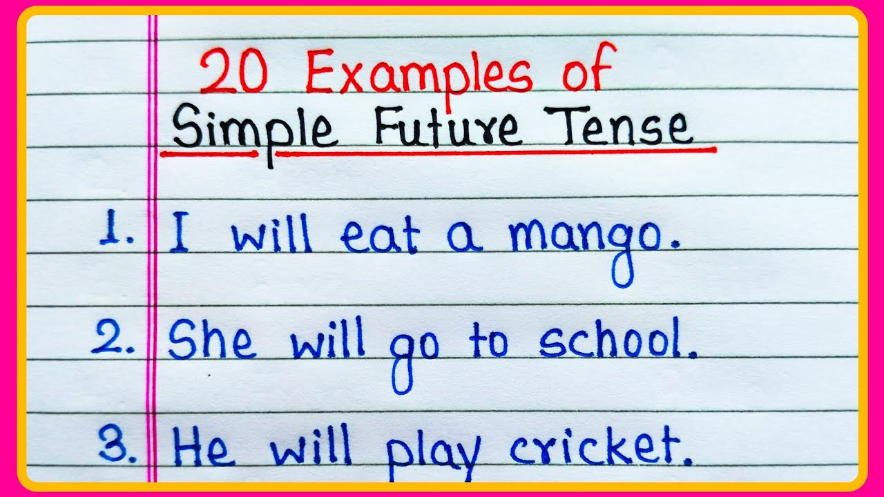20 Examples of Simple Future Tense in English | Simple Future Tense Sentences | Simple Future Tense