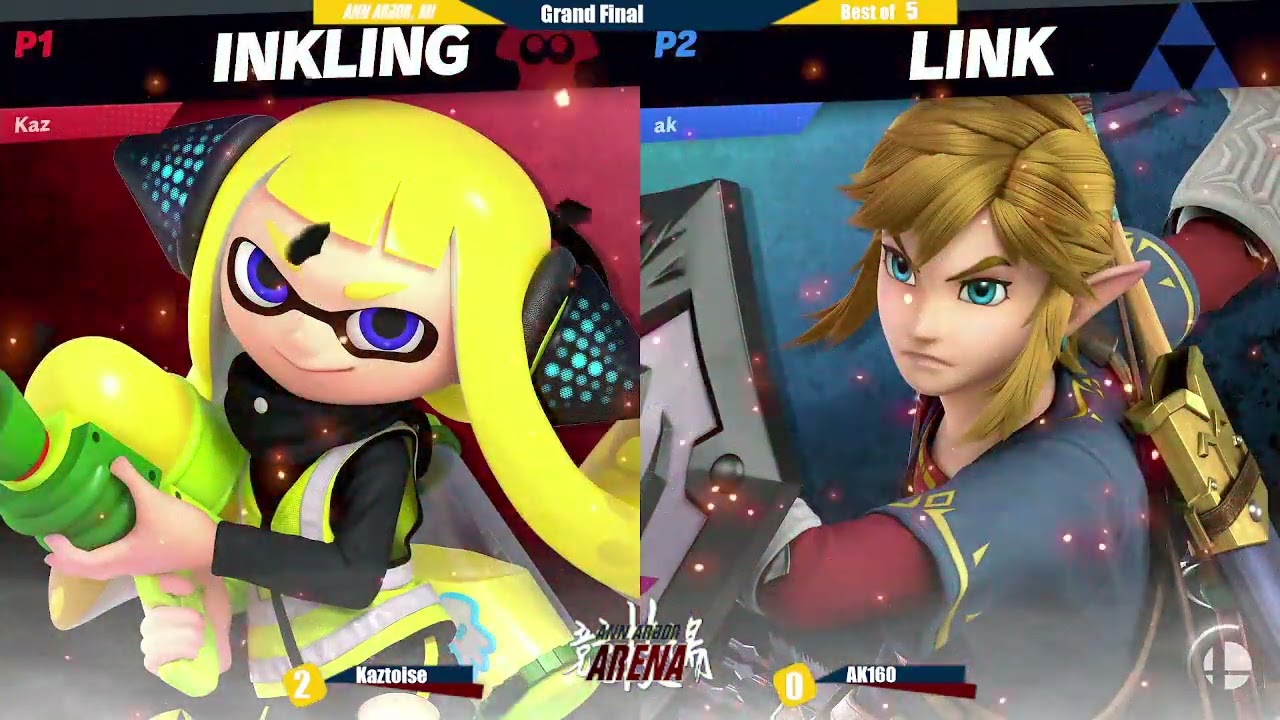 Ann Arbor Arena 104 Grand Finals AK160 (Link) vs. Kaztoise (Inkling)