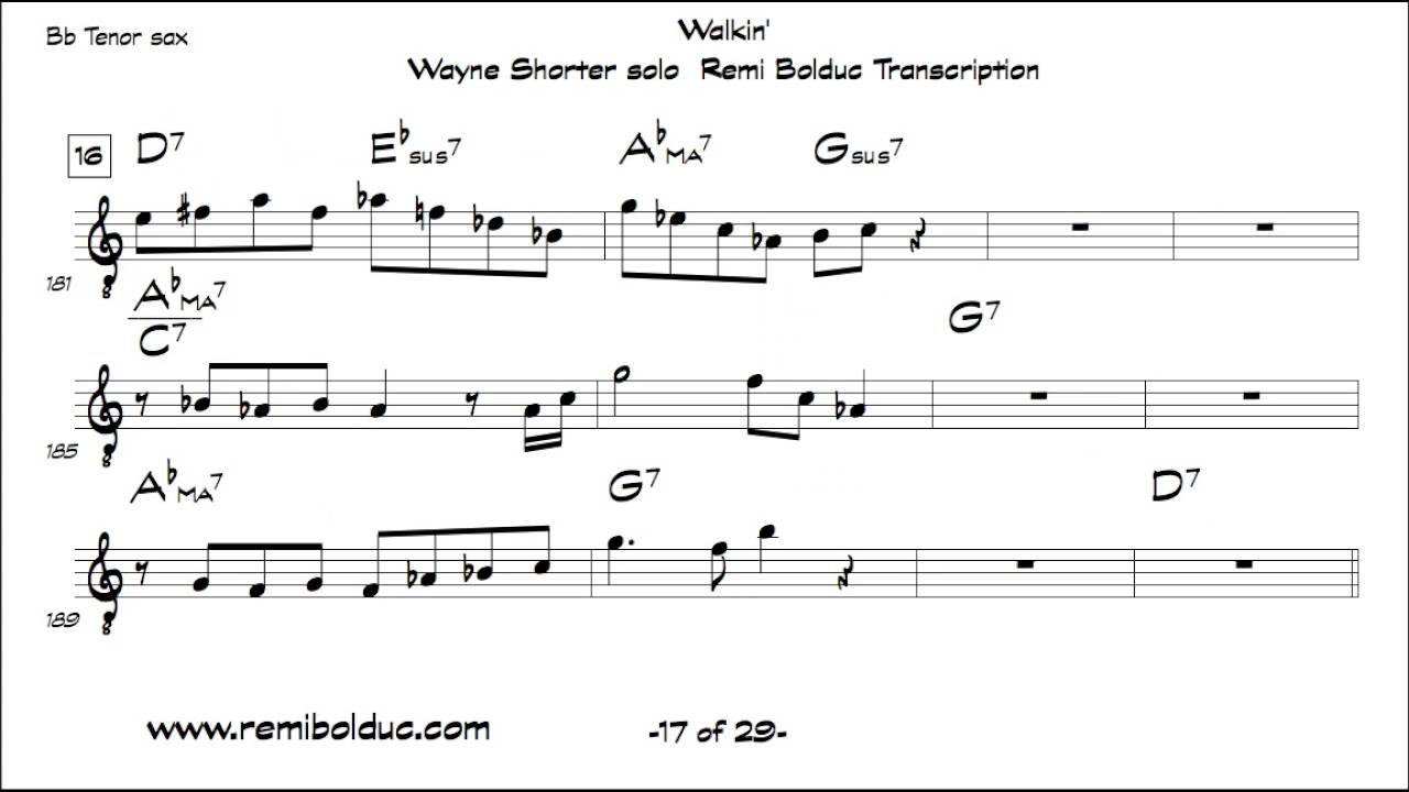 Wayne Shorter solo Walkin'