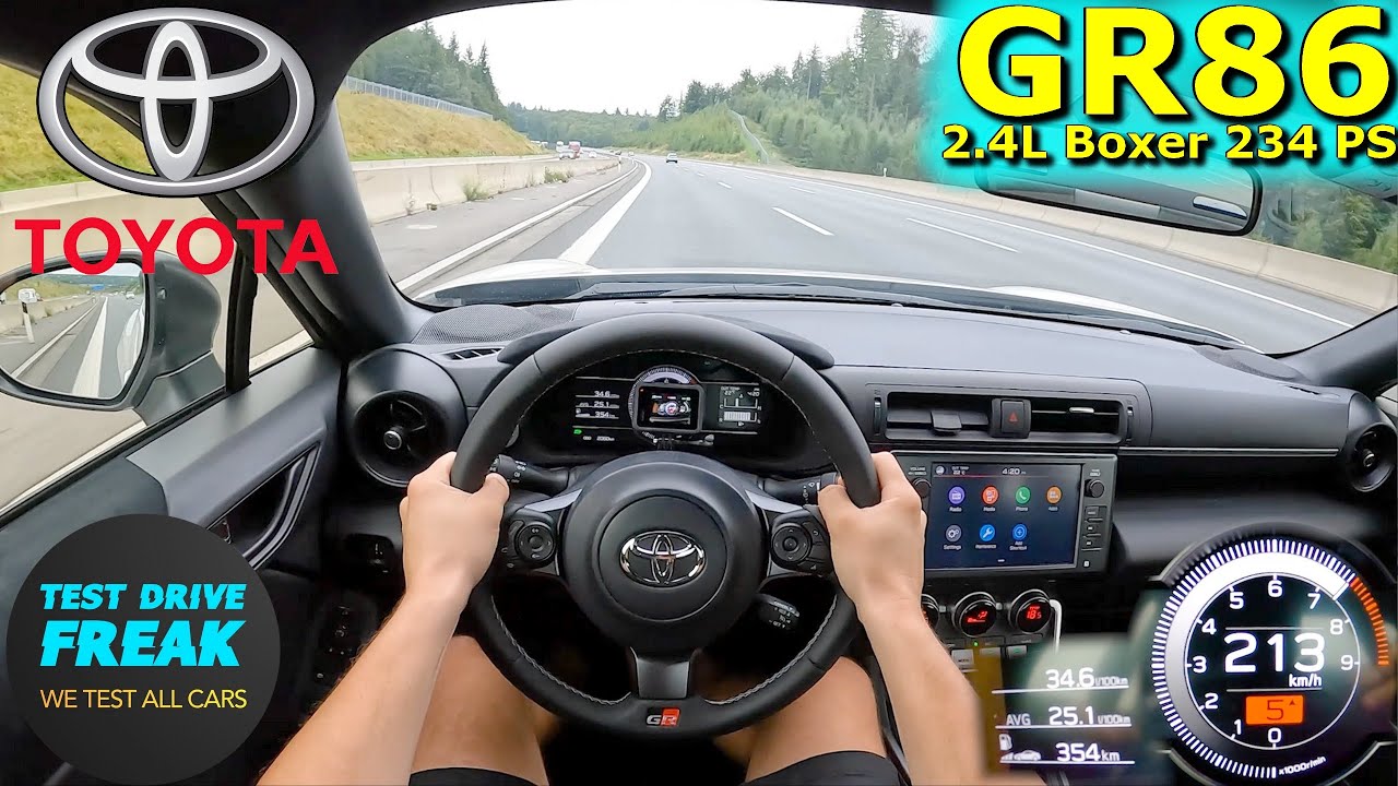 2024 Toyota GR86 234 PS I TOP SPEED AUTOBAHN DRIVE POV with Fuel Consumption I No Speed Limit