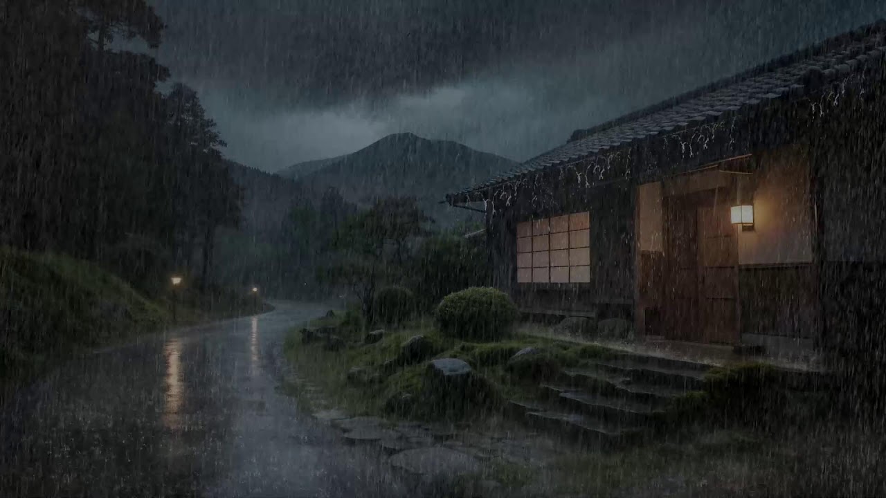 Tranquil Rest Rain Sounds Falling on Old Tin Roof for Deep Sleep and Focus