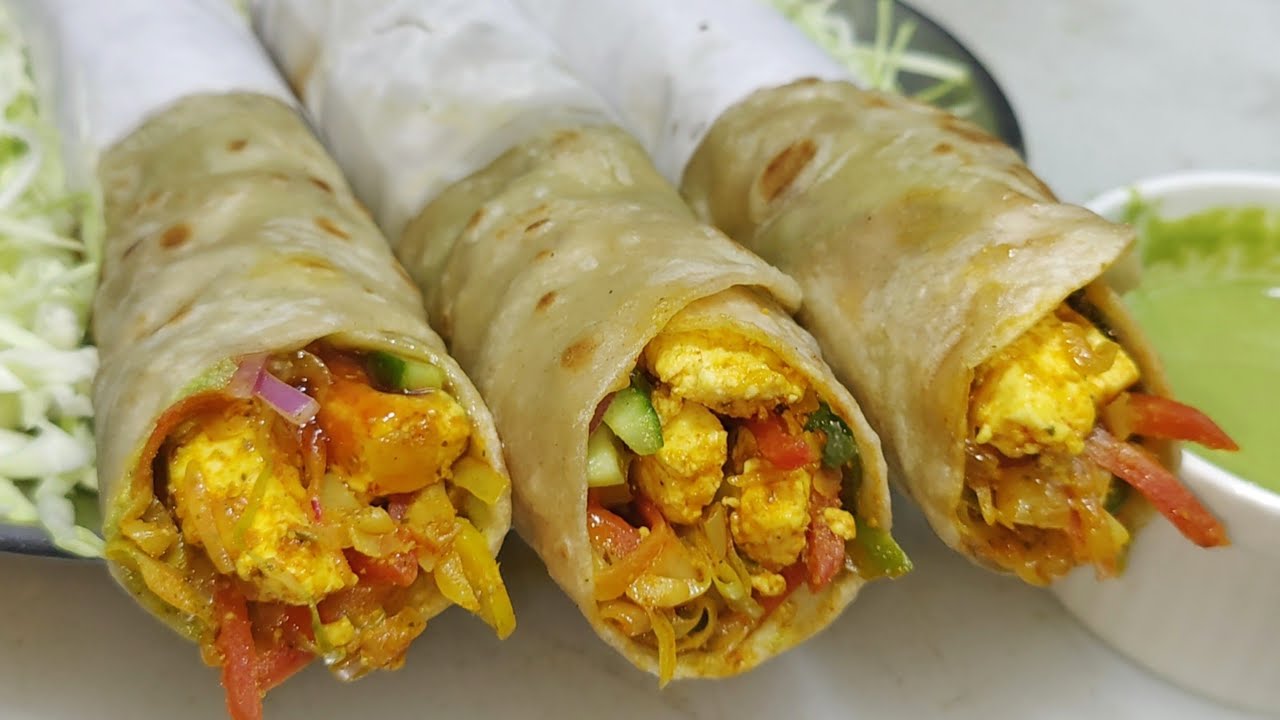 Супервкусный ролл Панир Кати | Рецепт ролла Панир Кати | Уличный ролл Панир Кати | Шеф-повар Ашок
