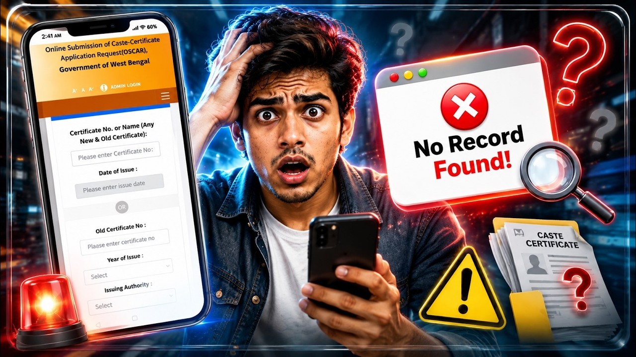 ❌ Caste Certificate No Record Found 😭 Website-এ Record নেই? কী করবেন?