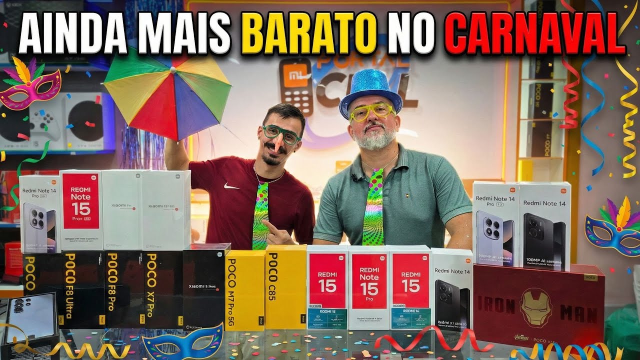 TODOS OS CELULARES XIAOMI, REDMI E POCO COM DESCONTÃO NO CARNAVAL.
