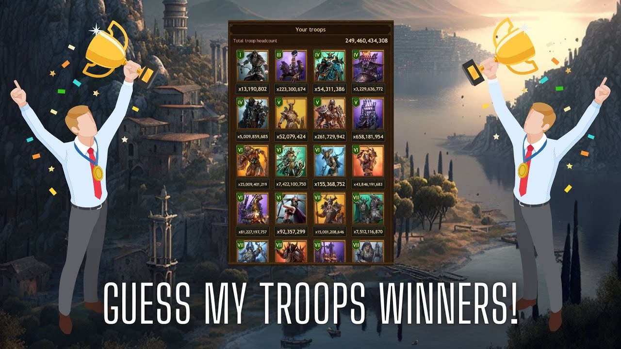 GUESS MY TOTAL TROOPS NUMBER WINNERS | Vikings: War of Clans