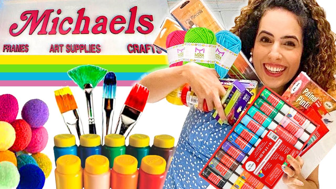 COMPREI TUDO na MAIOR LOJA de ARTE dos EUA? Tour pela Michaels! PIREI ! Paula Stephania