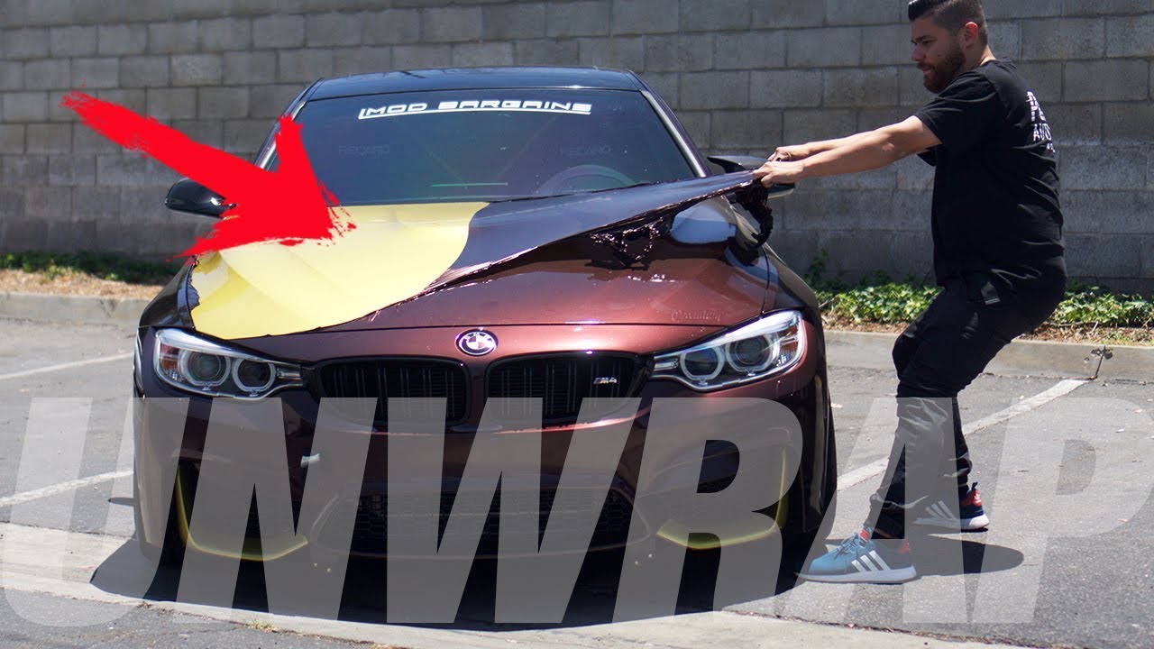 Снятие виниловой пленки с BMW M4