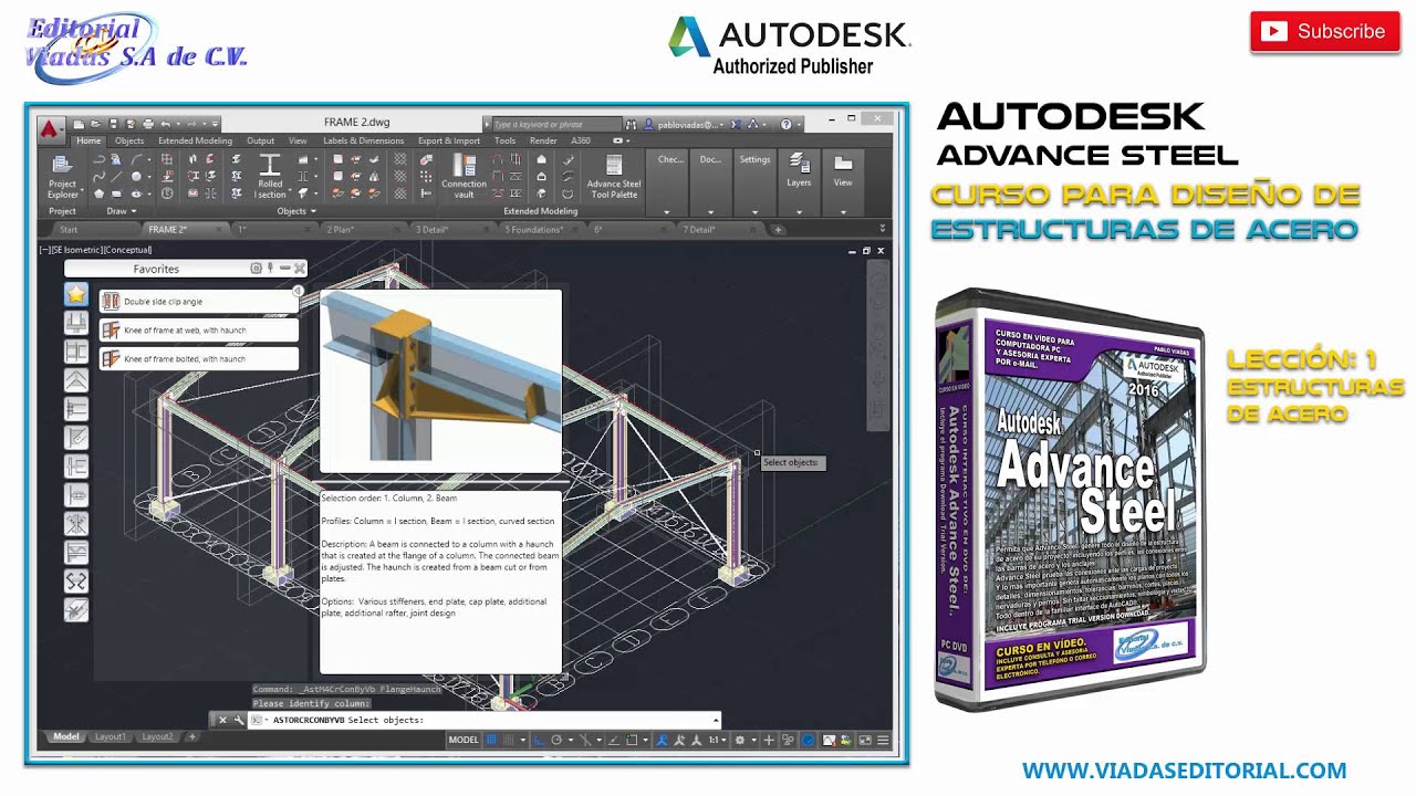 Advance Steel 2016 Curso | Leccion 1: Creando Estructuras de Acero