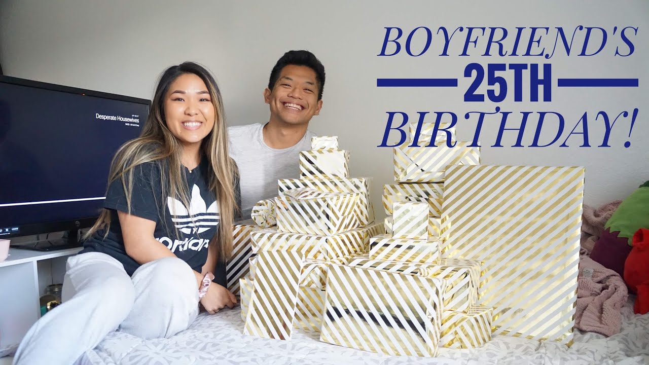 I GOT MY BOYFRIEND 25 PRESENTS FOR HIS 25TH BIRTHDAY!