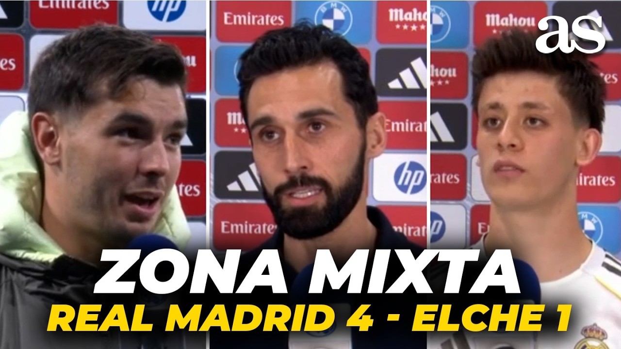 ZONA MIXTA REAL MADRID 4-1 ELCHE: Arbeloa, Güler, Brahim...