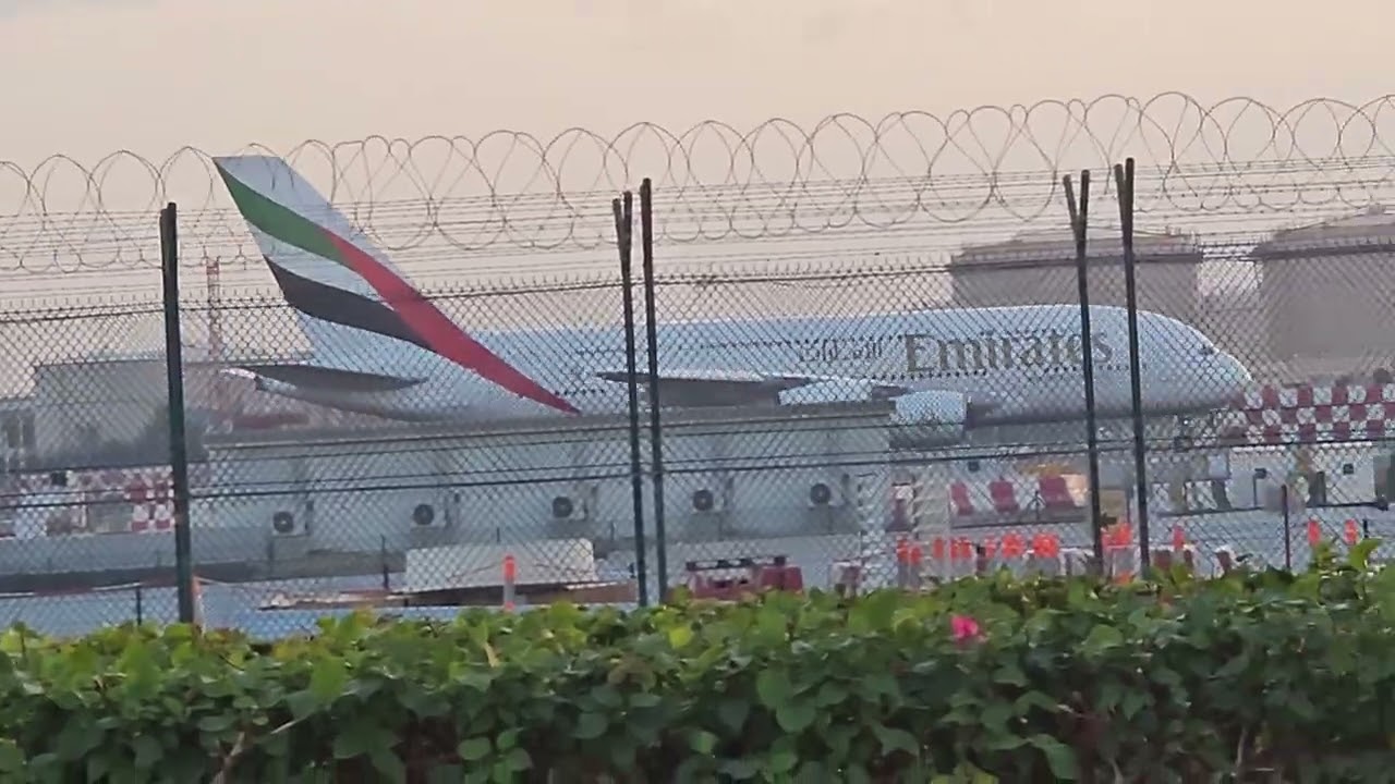 A380 takeoff with the roaring Engine Alliance GP7200