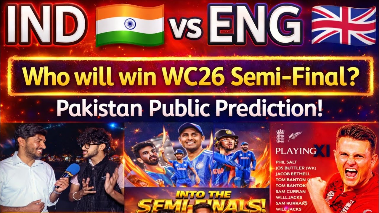 🚨 IND 🇮🇳 vs ENG 🇬🇧 | Biggest Semi-Final Rivalry I Pak Public Reaction! 