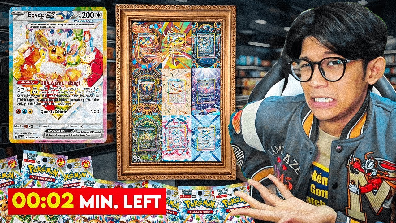 24 JAM UNTUK MELENGKAPI SEMUA EEVEELUTIONS atau... (Pokémon Card Challenge)