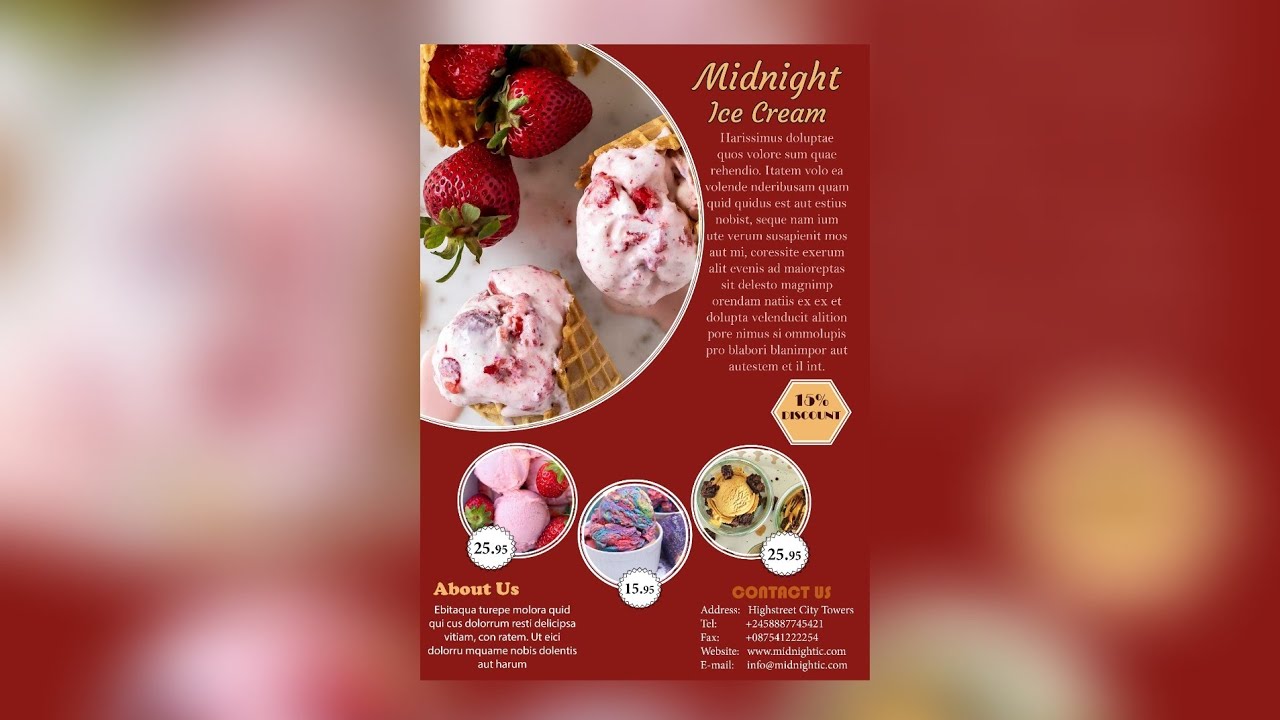 How to Design a Restaurant Flyer | Ice Cream Shop (InDesign CC Tutorial)