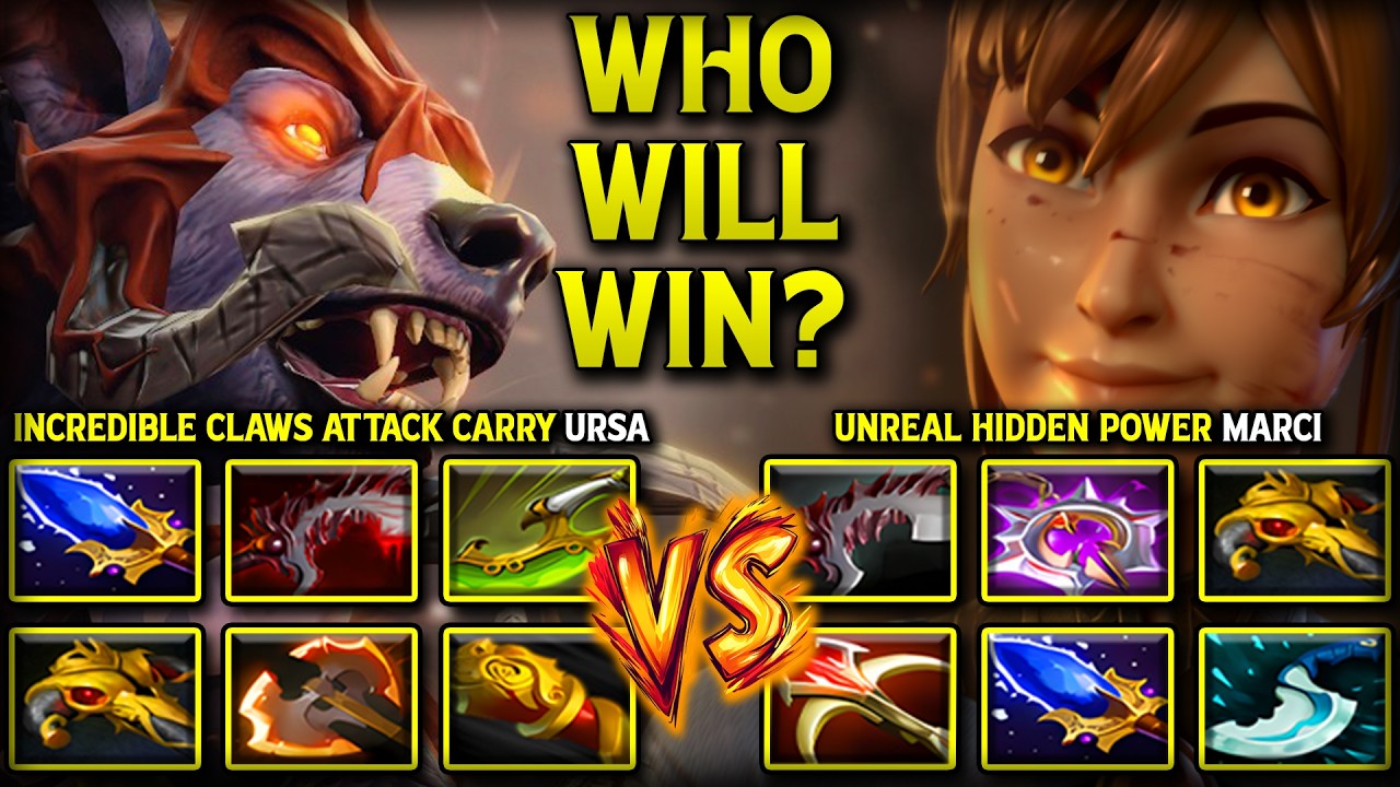 WHO WILL WIN? BETWEEN Incredible Claws Attack URSA VS. Unreal Hidden Power Carry Marci 7.40c DotA 2