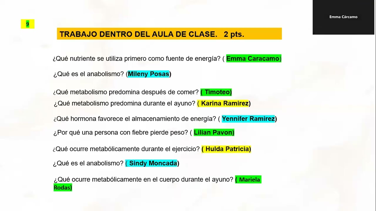 Segunda clase de metabolismo